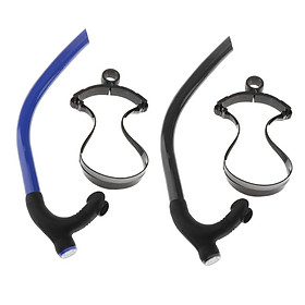 Hình ảnh Review 2pcs Diving Swimming Center Snorkel Silicone Breath Tube With Head Strap