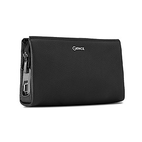 Ví Cầm Tay Clutch Nam Chính Hãng GENCE RB06 Da Bò Khóa Vân Tay Cao Cấp Màu Đen