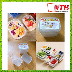 Set 4 hộp nhựa bảo quản thực phẩm có nắp (5x11cm) -NTH