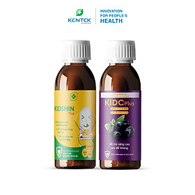 COMBO Ăn Ngon, giúp bé ăn ngon, bổ sung Vitamin C, tăng miễn dịch Siro Kidsmin Plus và Kid C Plus | Kentek Pharma | Chai 100ml 