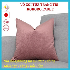 Mua Vỏ gối tựa lưng vải nhung cao cấp Kokoro hiệu L’aube 45x45cm màu đỏ gạch