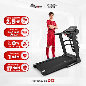 Máy chạy bộ elip q72 đa năng, gấp gọn, giảm xóc êm ái, có thanh gập bụng, đai massage