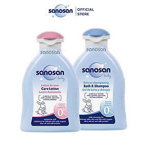 Combo Sữa tắm gội Baby 200ml + Sữa dưỡng thể Baby 200ml Sanosan