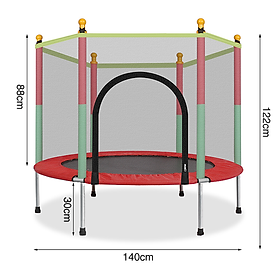 Nhà Nhún Nhảy Cho Bé - Nhà Nhún Cho Bé - Nhà Nhún Lò Xo Cho Bé Kích Thước 140 x 122cm, Khung Thép Cường Lực Chắc Chắn