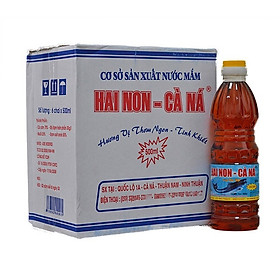 Nước Mắm Hai Non Cà Ná Thùng 6 Chai Nhựa 500ml, 30/32/35 Độ Đạm