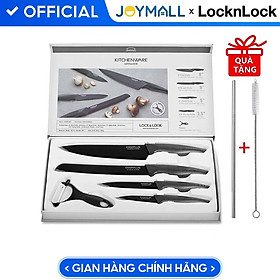 Hình ảnh Bộ Dao Nhà Bếp 5 Món Và 6 Món Cookplus Lock&Lock CKK101S5BLK CKK101S01 - Hàng Chính Hãng Tặng Combo Ống Hút + Cọ Rửa