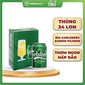 Thùng 24 Lon Bia Carlsberg Danish Pilsner - Lon 330ml