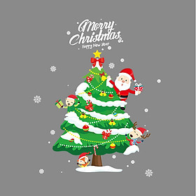 Mua Cây thông Noel - Decal 2 mặt hình dán trang trí kính gương