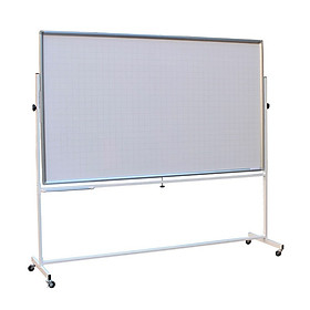 Bảng di động 2 mặt trắng viết bút lông Poly có kẻ ô ly Bavico-1,2x2,0m