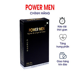 Bao cao su Powermen Ôm sát, Tăng khoái cảm cho Nữ, Kéo dài thời gian quan hệ cho Nam (size 49mm)