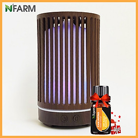 Máy khuếch tán/ máy xông tinh dầu hình Trụ Sọc N'Farm NF2063 + tinh dầu cam hương N'Farm (10ml)/ Phun sương sóng siêu âm.