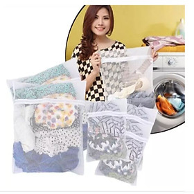 Bộ 5 túi lưới giặt đồ Việt Nam loại đại (50X60cm) + trung (30x40cm)