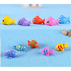 Cá màu sắc trang trí tiểu cảnh/ charm slime quà tặng trang trí