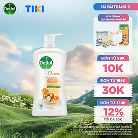 Sữa tắm Dettol Onzen mật ong kháng khuẩn và dưỡng thể - Chai 950g