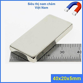 Nam châm đất hiếm 40x20x5mm từ tính siêu mạnh