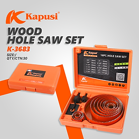 Bộ mũi khoan khoét lỗ thạch cao, gỗ 8 và 16 chi tiết, Kapusi Japan