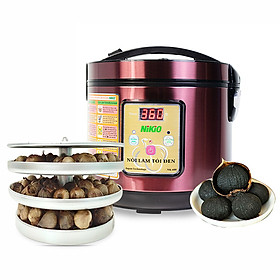 Nồi làm tỏi đen chuyên dụng Nikio NK-688 - 5L, 3 tầng, màu đỏ tím