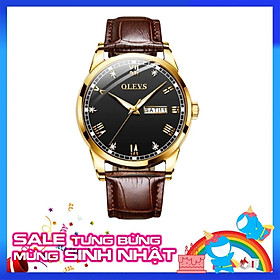 Đồng Hồ Nam OLEVS OL6602 Dây Da Siêu Nhẹ, Siêu Bền, Mặt Đồng Hồ Đính Kim Cương Nhân Tạo Làm Toát Lên Sự Đẳng Cấp , Sang Trọng , Mặt Kính Chống Trầy Xước , Chống Nước 3atm , Kiểu Dáng Năng Động, Phong Cách Lịch Lãm