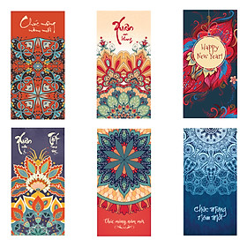 Bộ 12 bao lì xì Greenwood HĐ (6 mẫu x 2 chiếc)