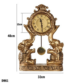 Mua Đồng hồ để bàn DH61 hình tượng cặp voi hiền lành mang phong cách tân cổ điểm sang trọng - Món quà ý nghĩa tặng và các dịp tân gia nhà mới.