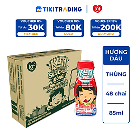 Thùng 48 chai Sữa chua uống KUN hương kem dâu 85ml