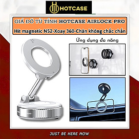 Mua Giá đỡ điện thoại từ tính Magnetic nam châm hút chân không xoay 360 độ cho xe hơi ô tô  bàn làm việc  phòng tắm hiệu Hotcase Airlock Pro Cho iPhone cho Samsung điện thoại - Hàng nhập khẩu