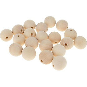 20 Pieces Round Wood Beads Loose Spacer Beads for Jewelry Crafting 35mm