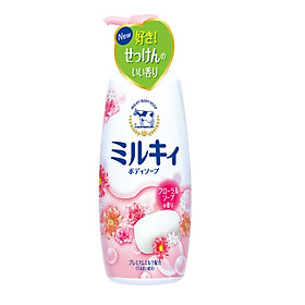 Sữa tắm hương hoa hồng milky body soap Cow - Chai 550ML