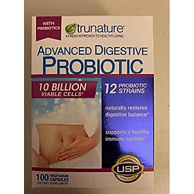Trunature Digestive Probiotic Capsules, 100 Count ( 2 Pack )