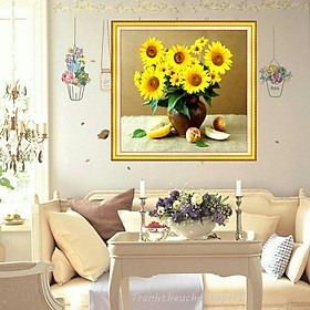 Mua Tranh thêu chữ thập Hoa hướng dương LV3342: 49*43 - Chưa thêu