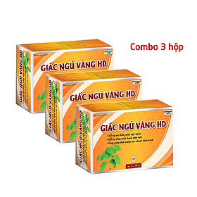 Combo 3 hộp Viên uống ngủ ngon thảo dược Giấc Ngủ Vàng HD giảm mất ngủ