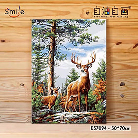 Mua Tranh tô màu theo số sơn dầu số hóa cao cấp Smile trang trí Tổng hợp mẫu size 50x70cm