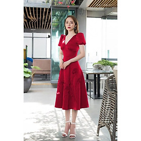 ĐẦM XOÈ TAY NGẮN KẾT HOA NỔI - SIZE M/L đến 57kg - MS105YMM MM