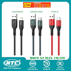 Mua Cáp sạc nhanh và truyền data dành cho Hoco X2 Max Flash cổng Type-C Micro-USB QC3.0 max 3A dài 1M/2M - Hàng chính hãng