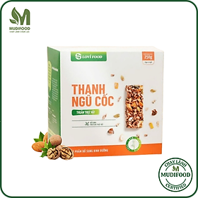 Thanh Ngũ Cốc Thuần Thực Vật Lovifood 250g (10 gói x 25g) - Cung Cấp Vitamin và Khoáng Chất, Giúp Cân Đối Dinh Dưỡng, Tốt Cho Sức Khỏe, Bổ Sung Chất Đạm và Chất Xơ, Tốt Cho Tim Mạch, Huyết Áp - Người Ăn Kiêng, Ăn chay, Giảm Cân, Tiểu Đường