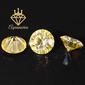 Hình ảnh Kim cương nhân tạo Moissanite Round Yellow (7.2-10ly)