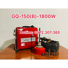 Máy thông tắc GQ-150-1800W tặng kèm cuộn dây lò xo đường kính 16mm dài 15m; dây phi 22mm dài 15m và 4,5m mét dây lò xo phi 8