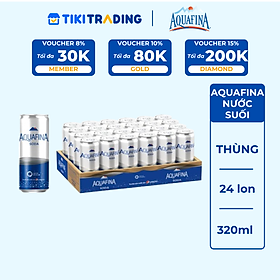 Thùng 24 Lon Nước Uống Có Gaz Aquafina Soda (320ml/lon)