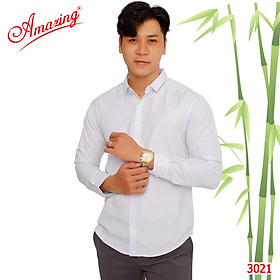 Áo sơ mi trơn tay dài Amazing, form slimfit Hàn Quốc, nhiều màu, vải bamboo mềm và mát, có big size