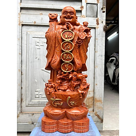 Mua Tượng Phật Di Lặc Gỗ Hương Liền Khối Kích Thuớc 50x20x13cm