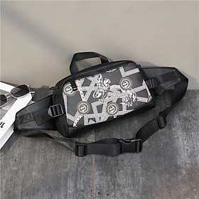 Tide brand fashion diagonal bag European and American style trend hip-hop waist bag chest bag male locomotive style personality back backpack male bag