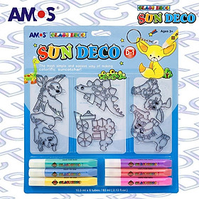 Bộ bút vẽ trang trí móc khoá nhập khẩu Hàn Quốc AMOS Glass Deco Sun Deco IV SD10P6-D1