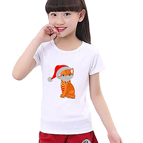Áo thun Cho Bé Gái In Hình Cún Con Mùa Noel - Áo Hạnh Phúc