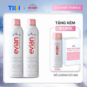 Combo 2 xịt khoáng cấp ẩm và làm dịu da Evian 300ml x 2