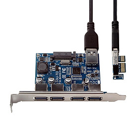 Bốn cổng USB 3.0 Siêu nhanh 5Gbps PCI-E Thẻ mở rộng PCI Express Adapter Chuyển đổi Thẻ Mô-đun cấp nguồn