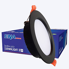 Bộ Đèn LED ENA âm trần downlight DTD công suất 7w 9w 12w vỏ đen