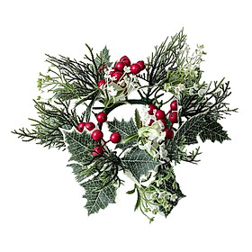 20cm Candle Rings Wreath Greenery Candleholders Wreaths for Tabletop, Party