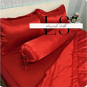 Ga Giường Drap Lẻ Phi Lụa Lavish Silk cao cấp mát lạnh hàng loại 1 không nối vải - Đỏ Tươi