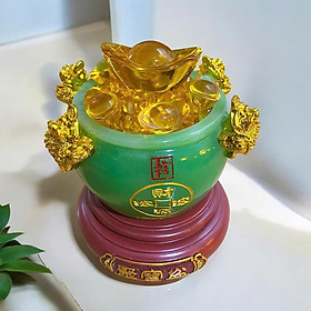 Bát tụ bảo ngọc RỒNG VIỆT, bát tụ tài ngọc onyx xanh ngọc đặt ban thần tài cho gia chủ mộc, hoả
