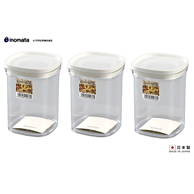 Combo 03 Hộp nhựa chứa đựng, bảo quản thực phẩm khô cao cấp Inomata Canister - Made in Japan